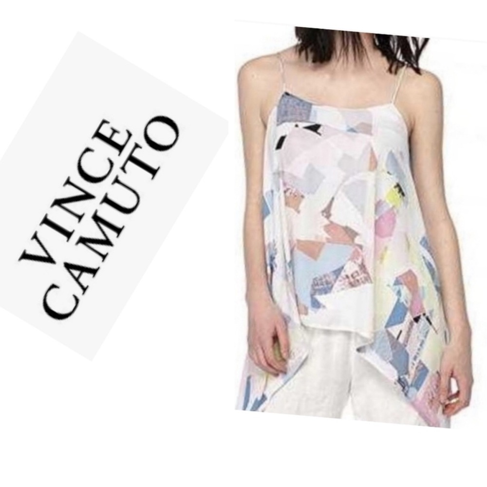 Vince Camuto Orchid Crush Spaghetti Top Size Large